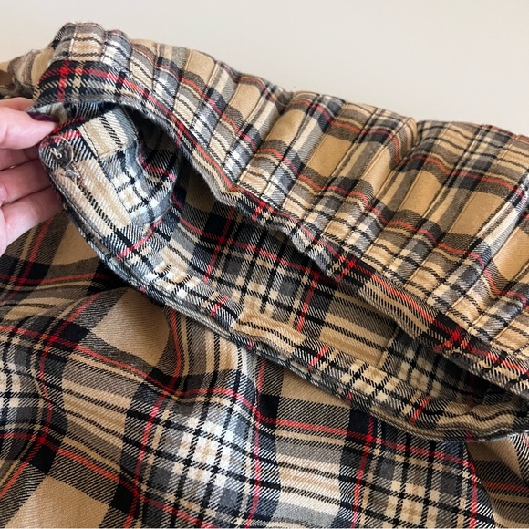 ALJEAN Vintage Pure Virgin Wool Tartan Plaid Midi Skirt - Picture 4 of 11